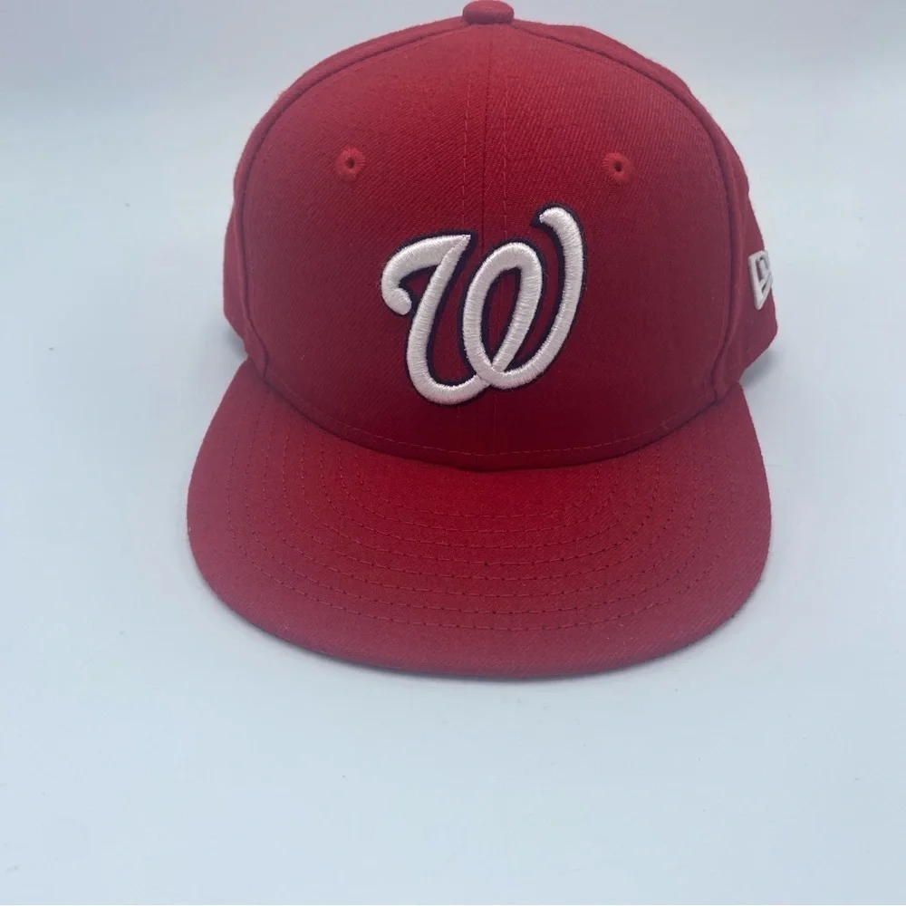 Washington Nationals Baseball Cap Red White Nats 59Fifty New Era Fitted 6 1/2